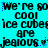 Pixelated cyan background with repeated black text phrases and small blue heart symbols arranged in a pattern