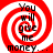 Red and white spiral background with black text reading "You will give me money..." in four quadrants.