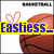 A pixelated basketball image with text overlays and symbols changing between two states.