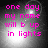 Pixelated text in bright pink reads 'one day my name will b up in lights' over a grayscale background with shifting light effects.