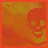Pixelated skull icon with orange-red gradient background, showing subtle animation changes across frames.