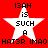 Red background with four white stars containing text, each star displaying '13AH is SUCH A' above a repeated phrase below.