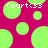 Pixelated green circles on a magenta background with white text reading "Court<33" in two locations.