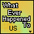 Yellow-green gradient background with 'What Ever Happened To US' text in pixelated font, each frame showing slight variations in the 'US' lettering and a small downward arrow icon.