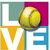 Pixelated icon with a yellow tennis ball on a blue pole, set against a background of teal, magenta, orange, and blue geometric shapes.