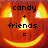 A pixelated pumpkin face with glowing eyes and mouth, displaying text that changes from 'candy + friends =' to 'Halloween' across frames.