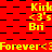 Red background with black checkered pattern, yellow text repeating 'Kirk <3's Bri' and 'Forever' in horizontal bands.