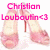 Pink high-heeled shoes with text 'Christian Louboutin <3' in pink pixelated font above them on a white background.