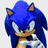 Six Sonic the Hedgehog character depictions in a , showing blue and black hedgehogs with distinct poses and backgrounds