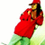 A person in a red coat and cap stands with arms crossed against a light green background, shown in four with slight pose adjustments