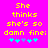 Yellow pixelated text on bright pink background with two of cyan and purple asterisks below the text