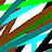 Animated sequence of diagonal stripes in brown, green, cyan, and white with black accents, transitioning to a partial text overlay.