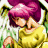 Pixelated anime-style character with magenta hair and yellow top, next to black background with white text 'Anime IM' and signature.