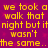 Yellow pixelated text repeats 'we took a walk that night but it wasn't the same..' on a solid magenta background with subtle red speckles.