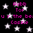 Black background with white stars and pink text reading 'Aubb Tor', 'u r the be:u r the be', 'Cassie' in a repeating pattern.