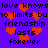 Purple background with repeating black text and red heart shapes in a pixelated style.