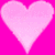 A 2x2 contact sheet of four animated frames featuring pink hearts and handwritten text on a bright pink background, with visible pixelation and dithering effects.