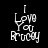 White text on black background reads "I Love You Brooey" with red horizontal bars appearing in different positions across four views.
