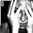repeated black-and-white anime-style faces with pink text overlays, each face covering its eyes with hands