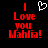 Red pixelated text 'I Love you Mahlia!' with a white heart symbol above the 'I' on black background, two identical frames side-by-side.