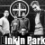Animated contact sheet of Linkin Park-themed buddy icons showing repeated band members and circular cross symbols in grayscale with text repetition.