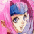 Pixelated anime-style character with pink hair and blue headband on left, green text 'Original Icons .com' on dark green background right.