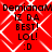 Red background with white diamond lattice pattern and black text reading 'DemianM IZ DA BEST! LOL! :D' repeated in four quadrants.