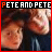 nine identical showing a person with light brown hair and a dark shirt, each bordered in red with 'PETE AND PETE' text above