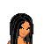 Pixel art image of a woman with long black hair, orange dress holding hammer, and text 'Home Depot Rox!!' in orange pixelated font.