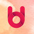 Red U-shaped icon with rounded ends and a circular center on gradient background.