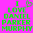 Green pixelated text on bright pink background with heart symbol replacing 'love' in 'I love Daniel Parker Murphy' on left side.