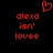 Red pixelated text and a heart symbol on black background, with identical left and right sections.