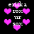 Pixelated pink hearts and white text on black background, with animated heart size variations across frames.