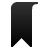 Black bookmark-shaped icon with rounded top corners and a V-shaped notch at the bottom on a light gray background.