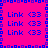 Pixelated of blue text and symbols on bright pink background with repeating 'Link <33' patterns