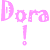 Static image of Dora the Explorer-themed icons with text and heart symbols in multiple colors.
