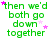 Green text reading "then we'd both go down together" with pink stars scattered across a white background, animated to shift star positions.