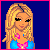 Pixel art contact sheet showing a female character in bikini with floral accessories and text reading "Sorry Boyz Chelsea is Taken" across six frames.