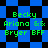 Pixelated green text on blue and black checkered background with diamond pattern, showing repeated phrases.