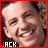 four pixelated images showing a smiling person with short hair, each with red border and 'JACK' text at bottom left