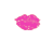 Three pink lips icons in a , each with distinct shapes and expressions on white backgrounds