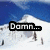 Pixelated snowy mountain landscape with blue sky background and three distinct text overlays in black rectangular boxes.