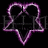 Three variations of a purple neon outline of a heart-shaped star with a black background and faint watermark text.