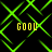 Green neon pattern with four yellow 'GOOL' text instances on black background, animated with shifting lines