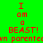 Four quadrants display red pixelated text on solid backgrounds with partial obscured text below.