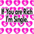A static pixelated image with a repeating pattern of pink heart shapes on a white background, overlaid with partially obscured text reading "You are Rich I'm Single".