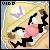 Pixel art of a character with black hair and pink cheeks lying on a beige surface, holding a white object with purple accents.