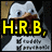 A four- shows a pixelated penguin with white and black feathers, blue eyes, and an orange beak. Yellow text overlays each : 'H.R.B,', 'T.N.T,', and ''Guins' in the bottom-left
