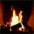 Animated fire icon with six distinct flame poses arranged in two , showing sequential motion against a dark background