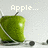Green apple with a bite taken out, white text reading 'Apple...' and 'Take a bite out of life' on light gray background.